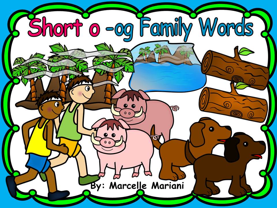 Short o CVC- OG Family Words Clipart Graphics- Commercial & Personal use