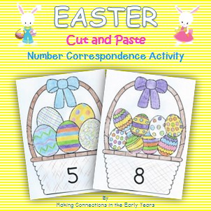 Easter Number and Counting Cut and Paste Activity