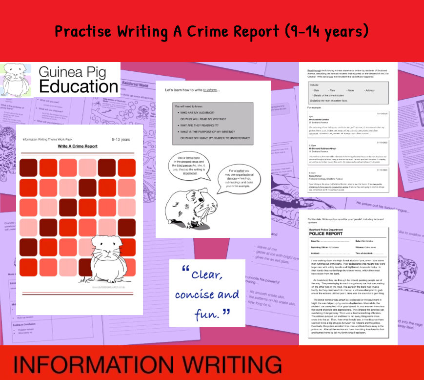 Practise Writing A Crime Report (Information Writing) 9-14 years