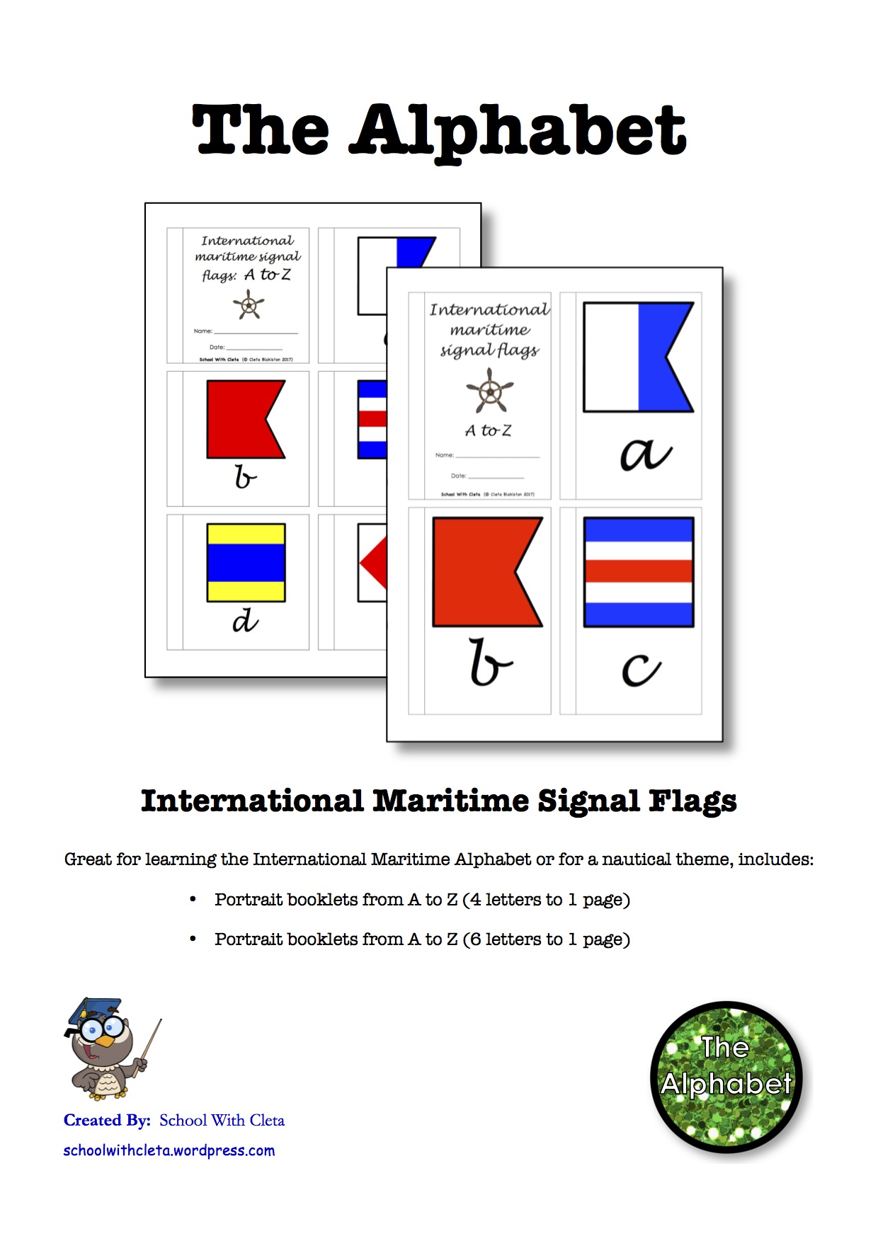 International Maritime Signal Flags Alphabet Mini Booklets With Cursive Writing