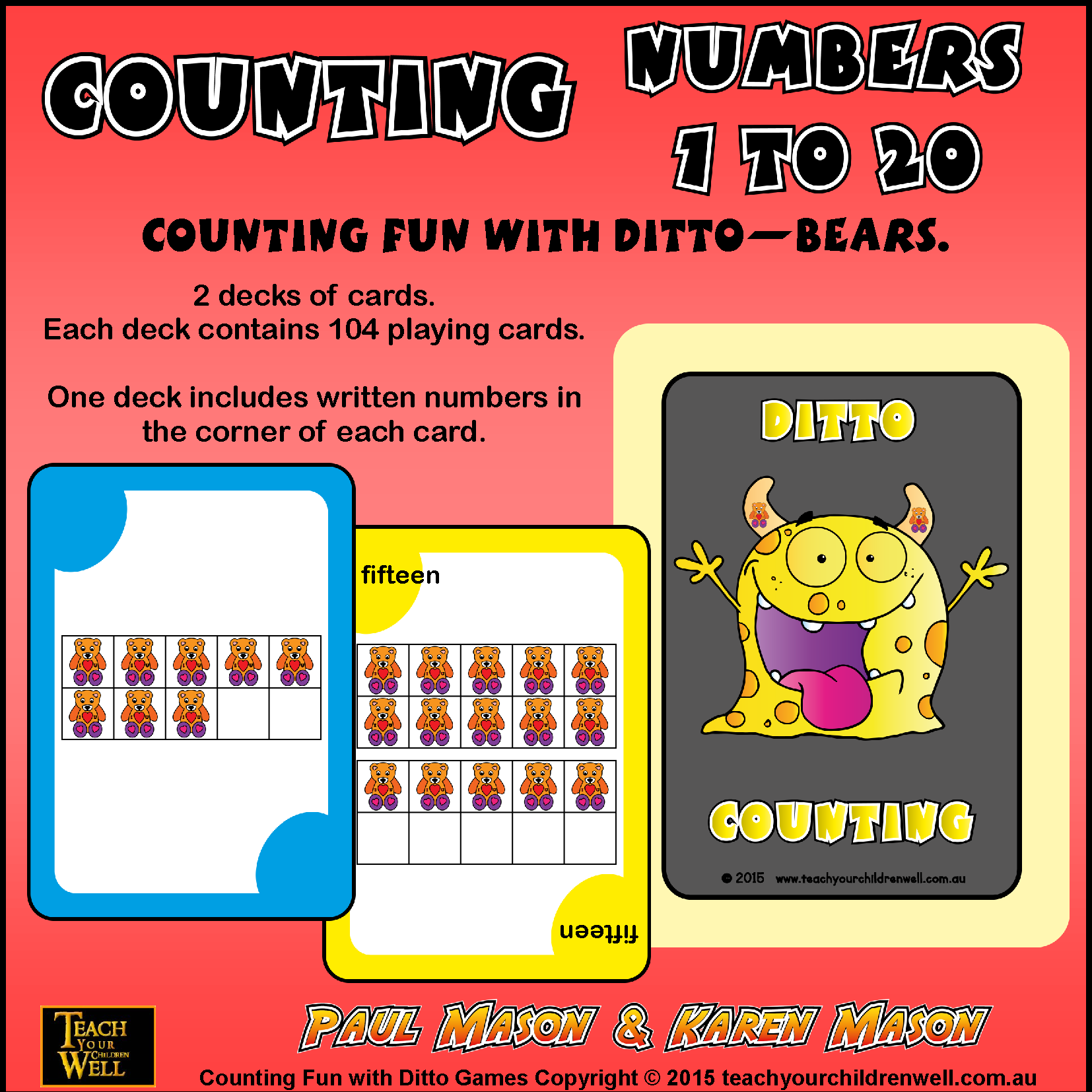 COUNTING NUMBERS 1 TO 20 WITH DITTO - BEARS