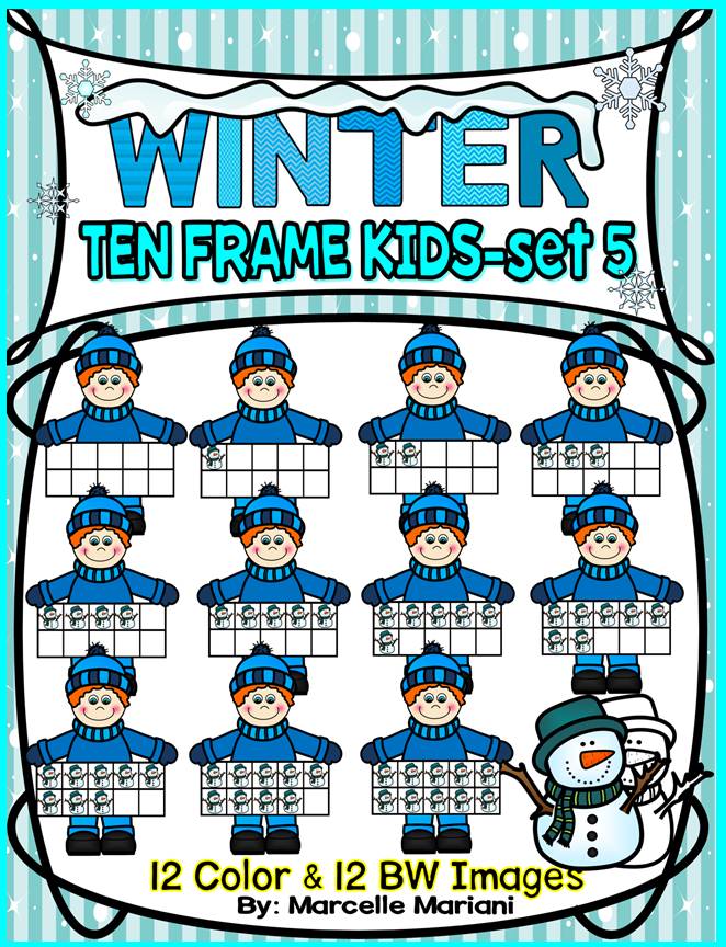 TEN FRAME KIDS- WINTER EDITION- SET 5- COMMERICAL USE