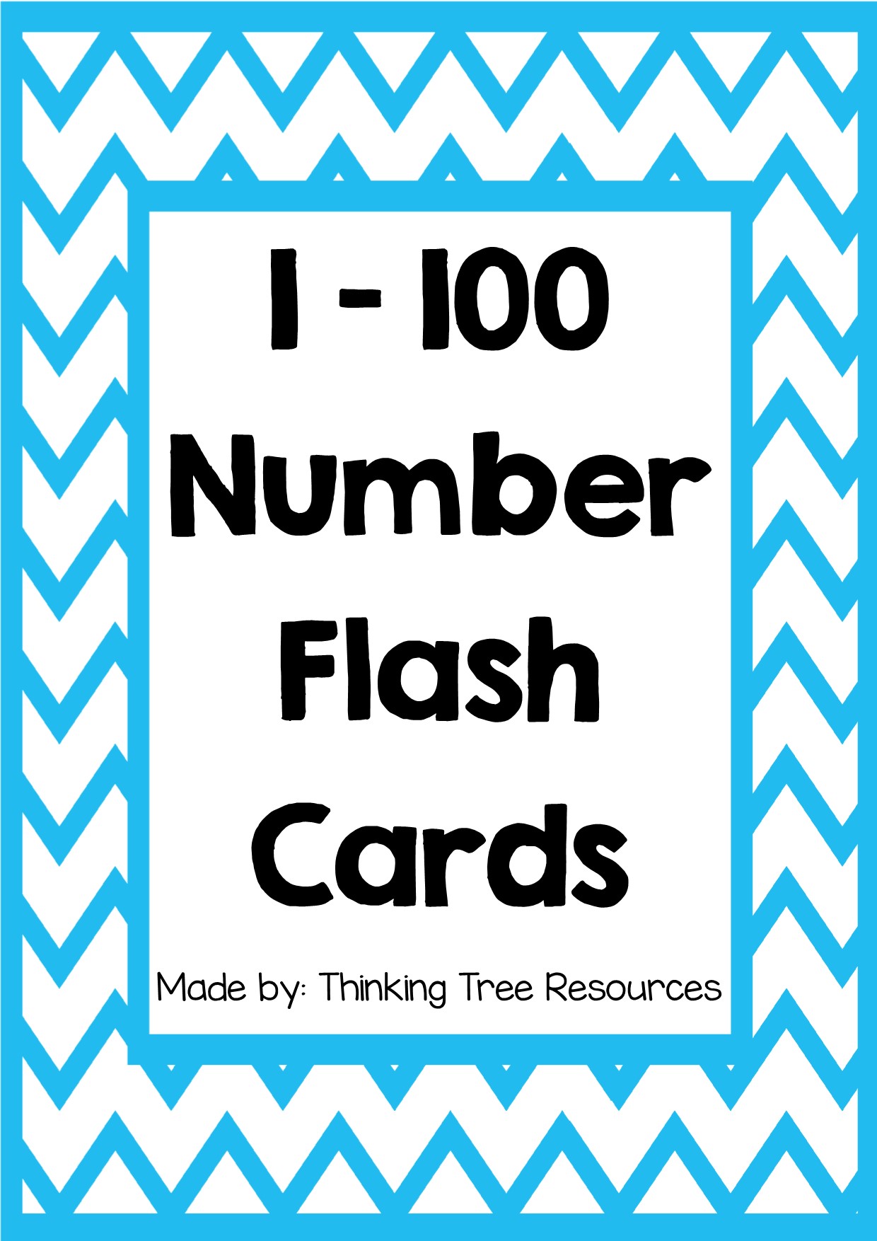 1 - 100 Number Flash Cards - Chevron Set 2