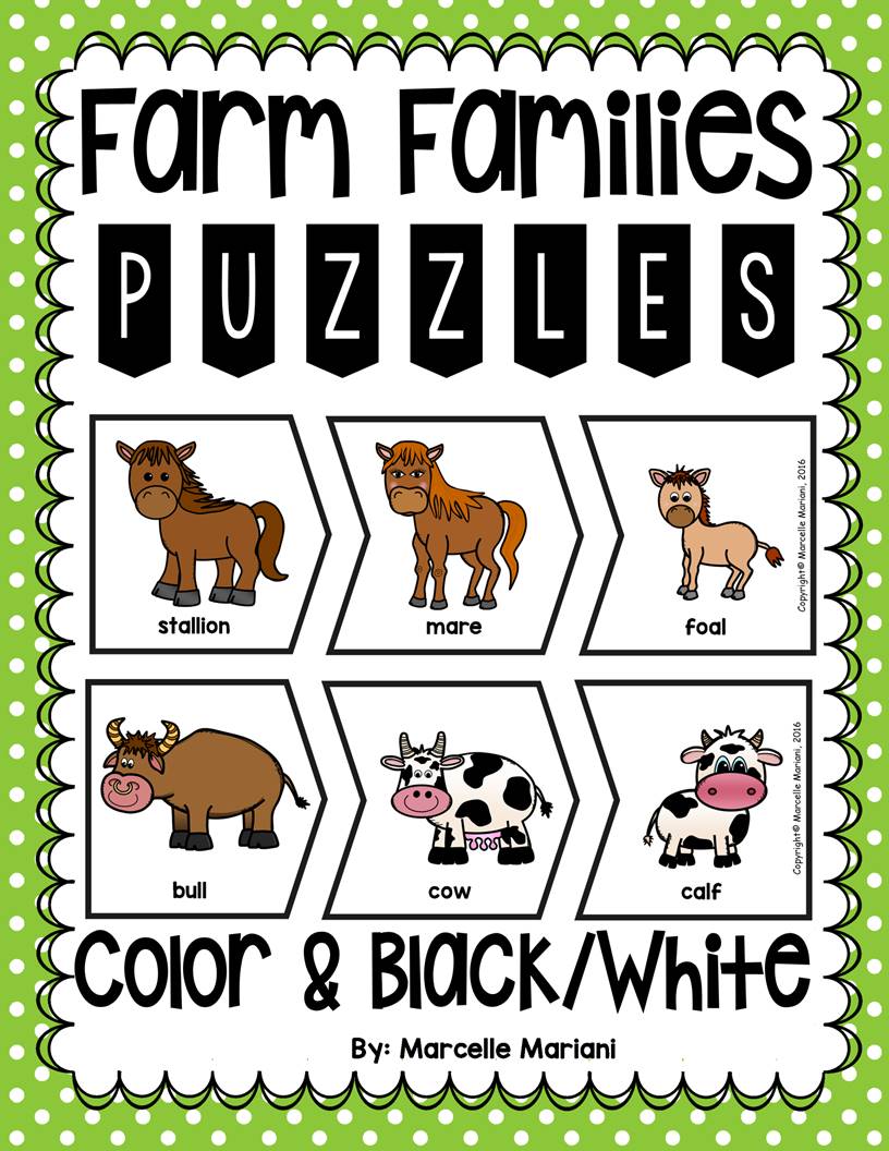 Farm Animals Families Puzzles