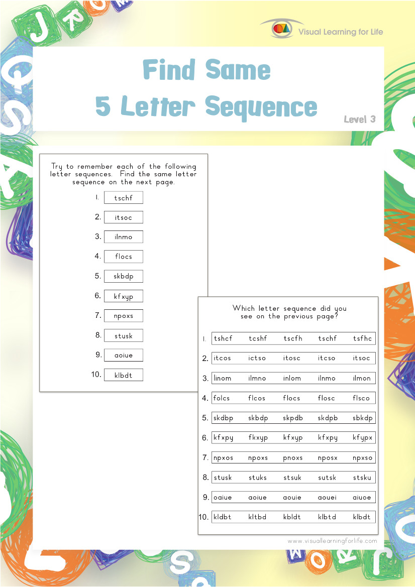 Find Same 5 Letter Sequence
