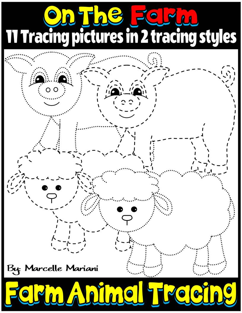 FARM ANIMALS TRACING PICTURES