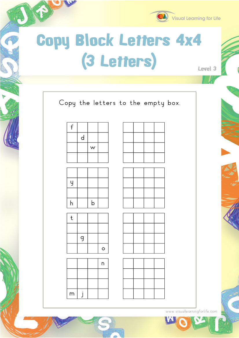 Copy Block Letters 4x4 Grid (3 Letters)