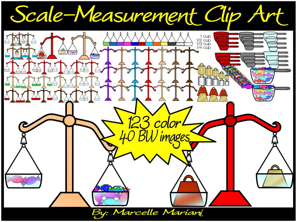 Scale Measurement Clip Art- Ready and Make your own sets- 163 images