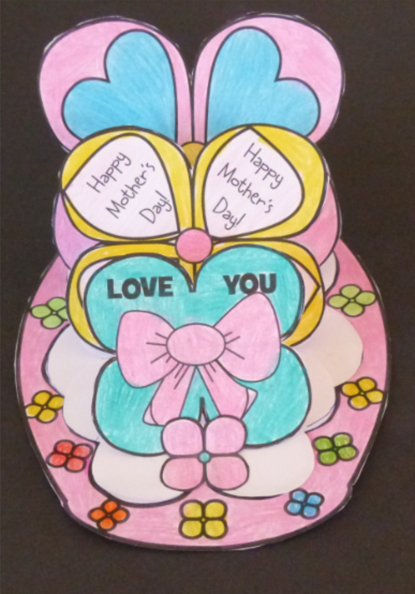 Mother's Day Crafts - Folding Flowers Card