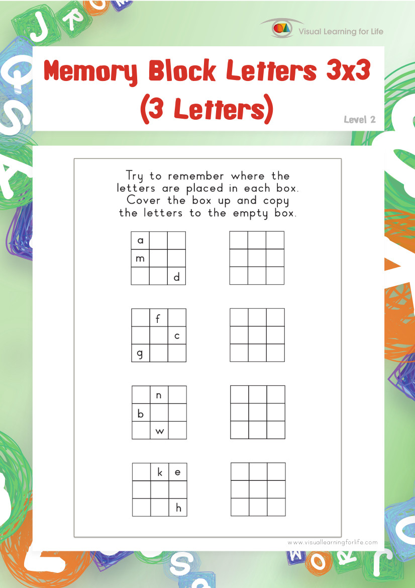 Memory Block Letters 3x3 (3 Letters)