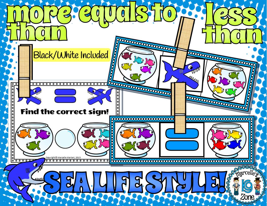 MORE THAN-LESS THAN-EQUALS TO MATH CENTRES FOR KINDERGARTEN