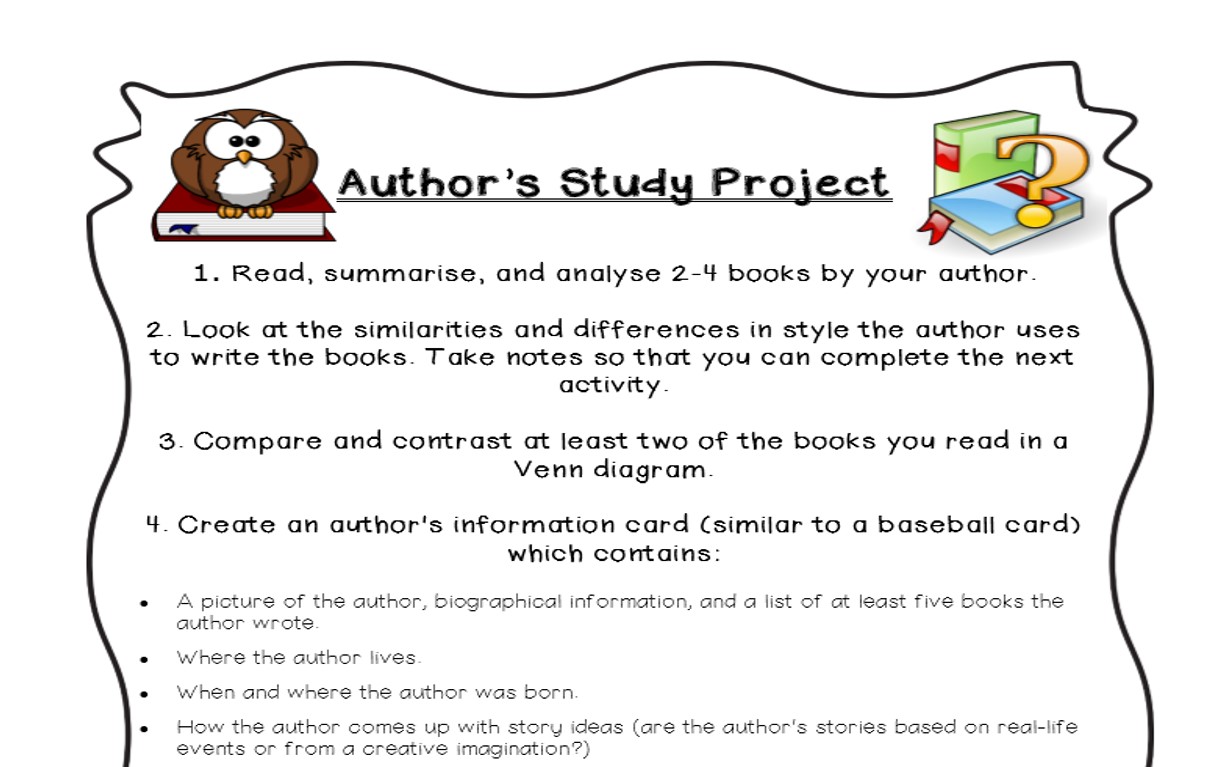 Author Study Project Lessons