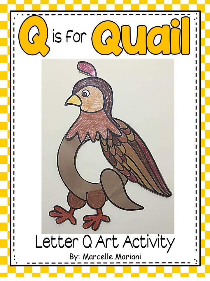 Letter of the week-Letter Q-Art Activity Templates- Q is for Quail