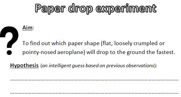 Paper Drop Experiment