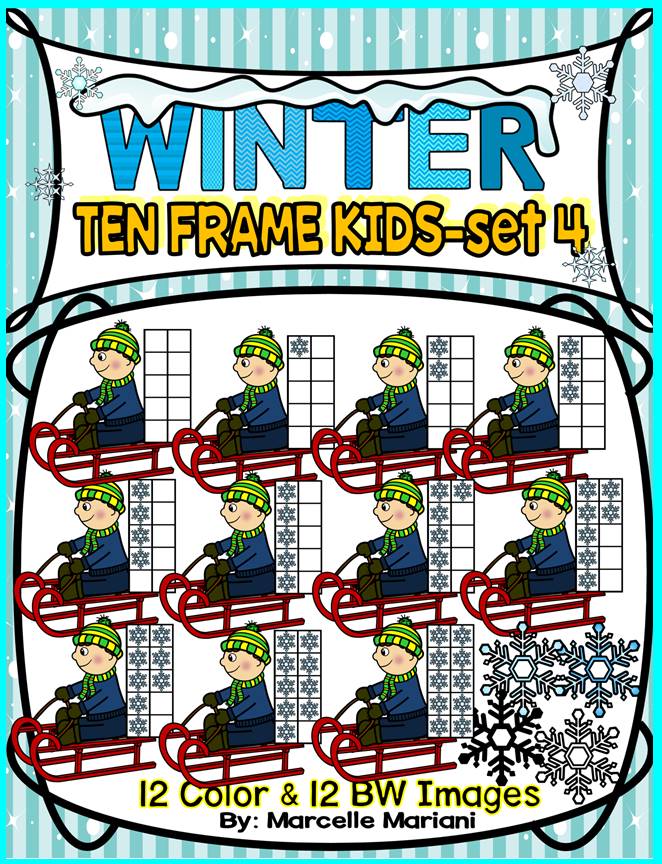 TEN FRAME KIDS- WINTER EDITION- SET 4- COMMERICAL USE