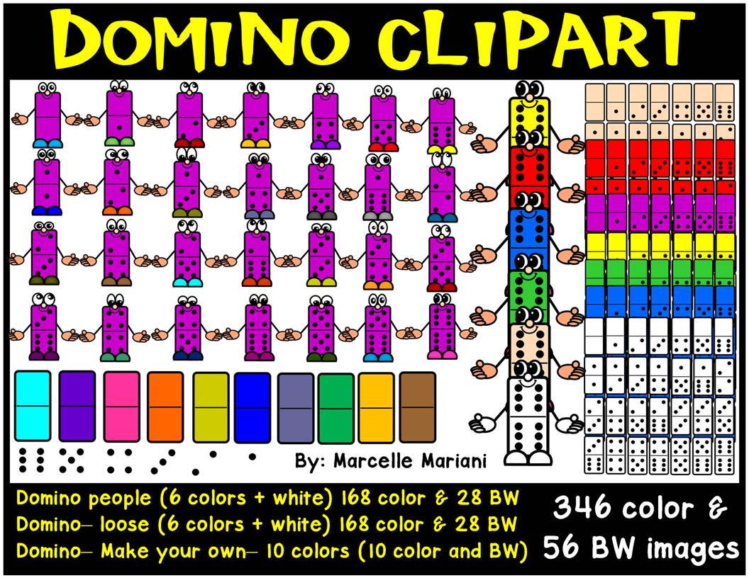 Dominoes Clip Art- Domino Cartoons Clip Art- 402 images- commercial use