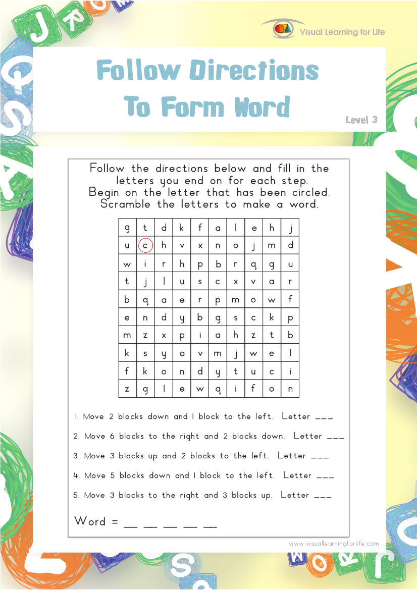 Follow Directions to Form Word