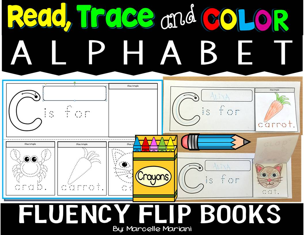 ALPHABET READ, TRACE AND COLOR FLUENCY FLIP BOOKS
