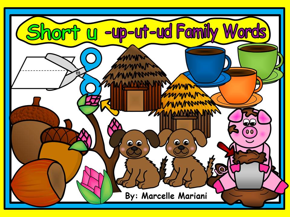 Short u CVC- UT, UD,UP Family Words Clipart Graphics- Commercial & Personal use