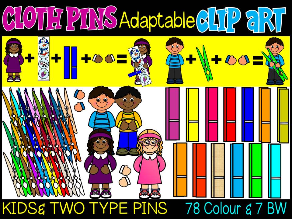 KIDS WITH CLOTH PINS- CLOTH PINS CLIP ART- ADAPTABLE TOOLS (85 IMAGES)