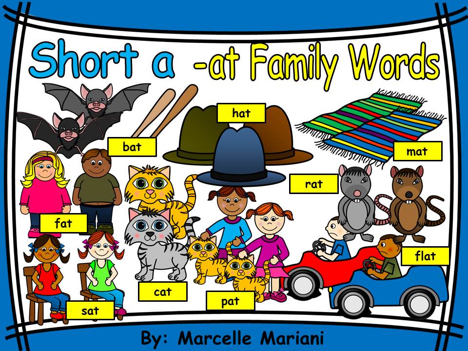 Short a- At Family Words Clipart Graphics- Commercial & Personal use