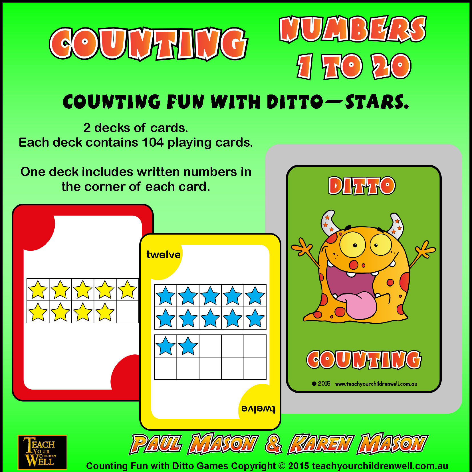 COUNTING NUMBERS 1 TO 20 WITH DITTO - STARS
