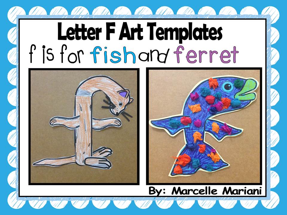 Letter of the week-Letter F-Art Activity Templates- F is for Ferret & Fish