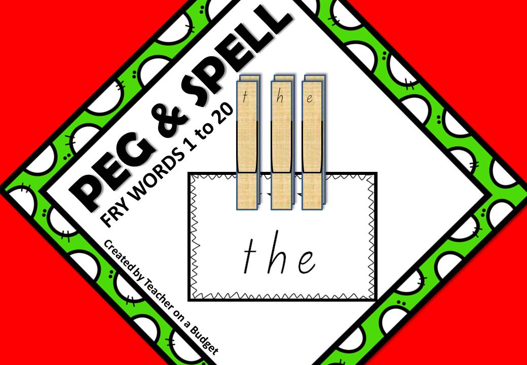 Peg & Spell Fry Words 1 to 20