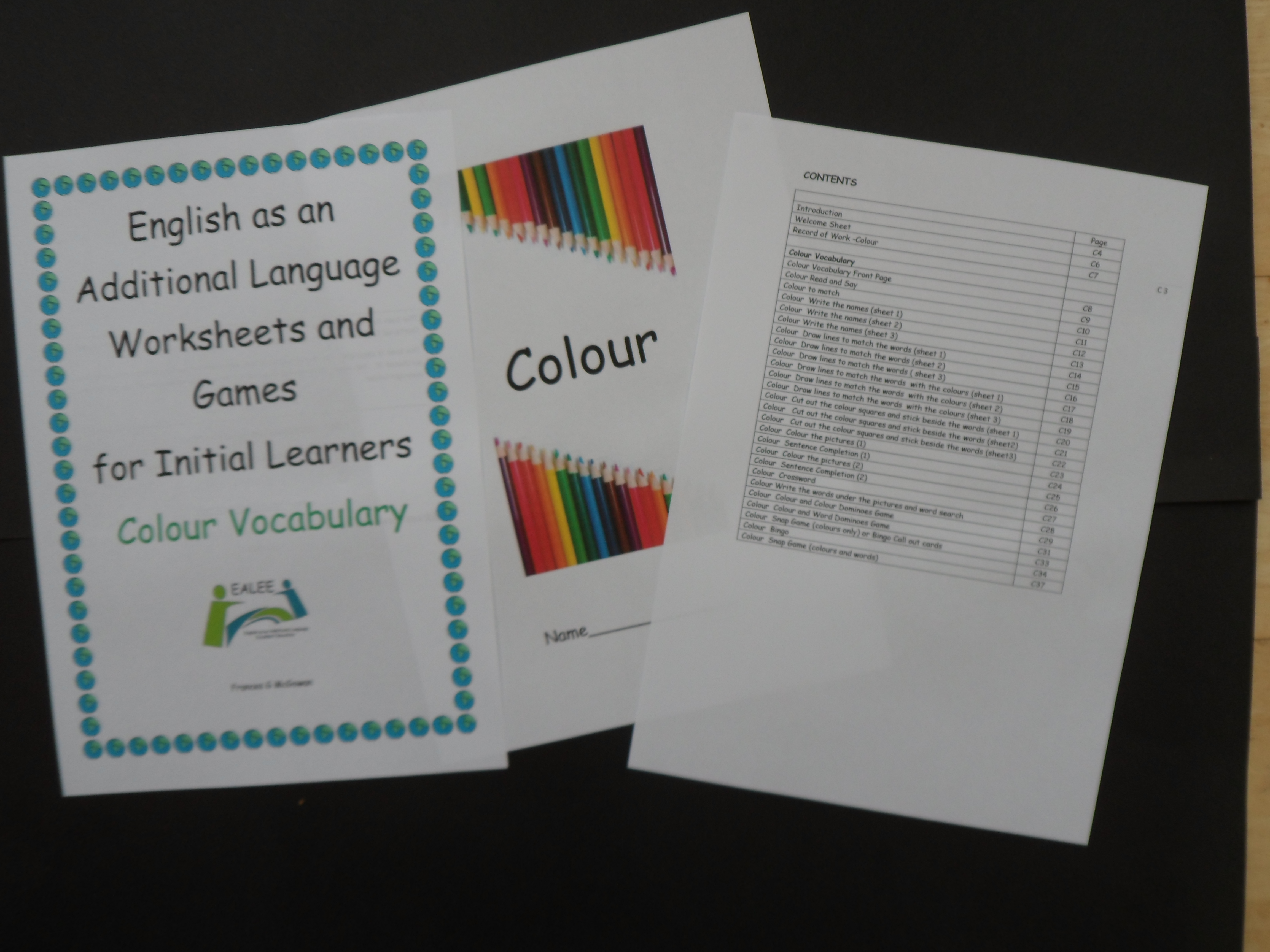 EAL/ESL worksheets and games for Initial Learners Colour Vocabulary