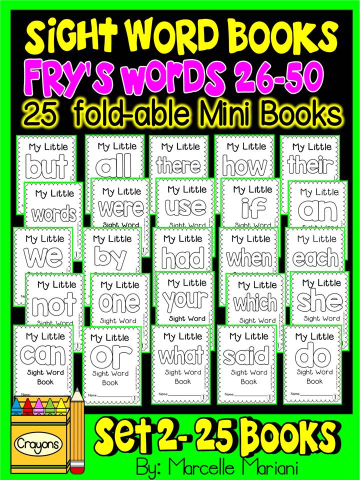 Sight Word BOOKS-ONE PAGE FOLD-ABLE SIGHT WORD BOOKS SET 2