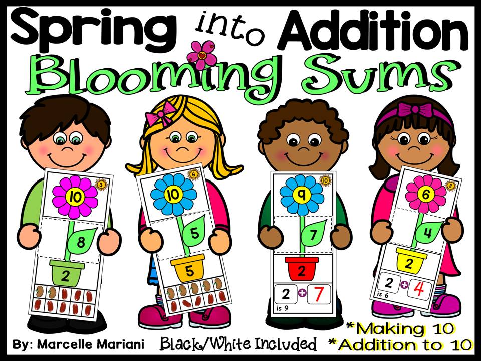 Spring Addition- I can make 10 & Addition to 10- Addition Math Centers