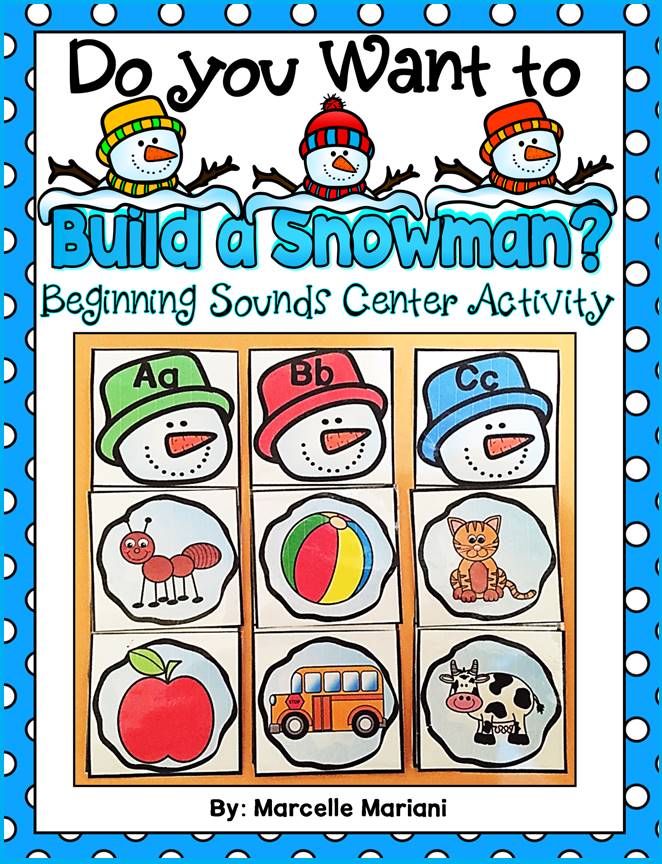 Do You Want To Build A Snowman? Beginning Sounds Center Activity