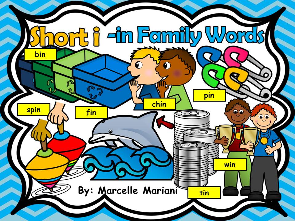 Short I- IN Family Words Clipart Graphics- Commercial & Personal use