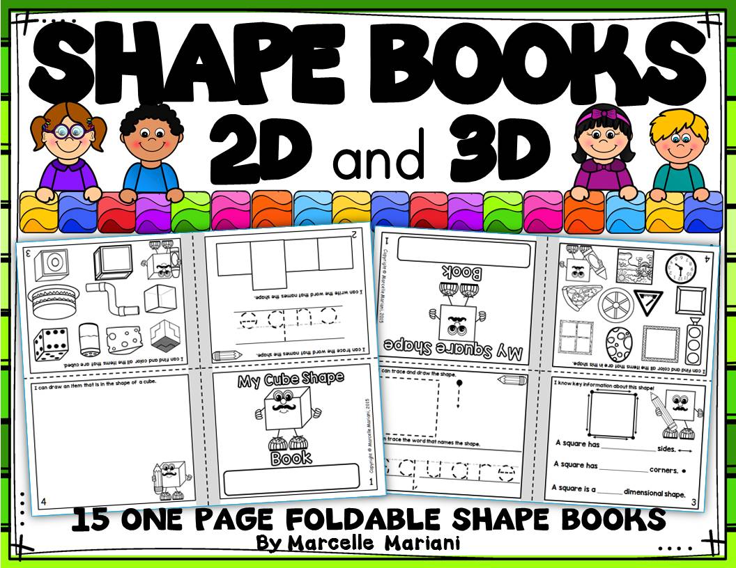 2D & 3D shapes Fold able Books (U.S and Canadian Spelling)