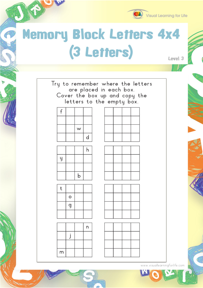 Memory Block Letters 4x4 (3 Letters)
