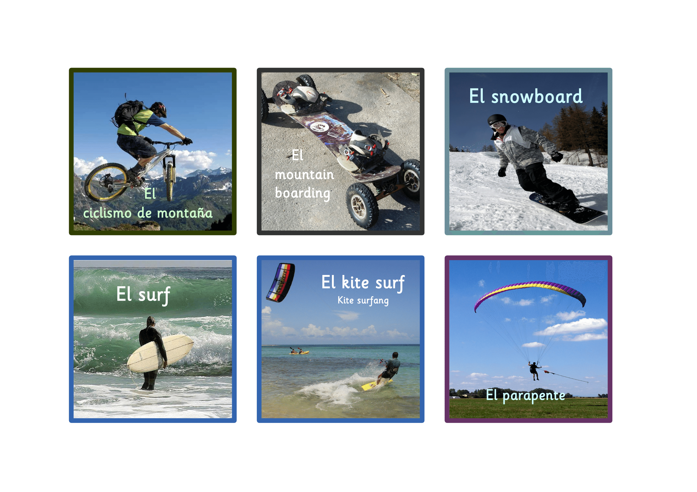 60 Sports Flashcards in Spanish .