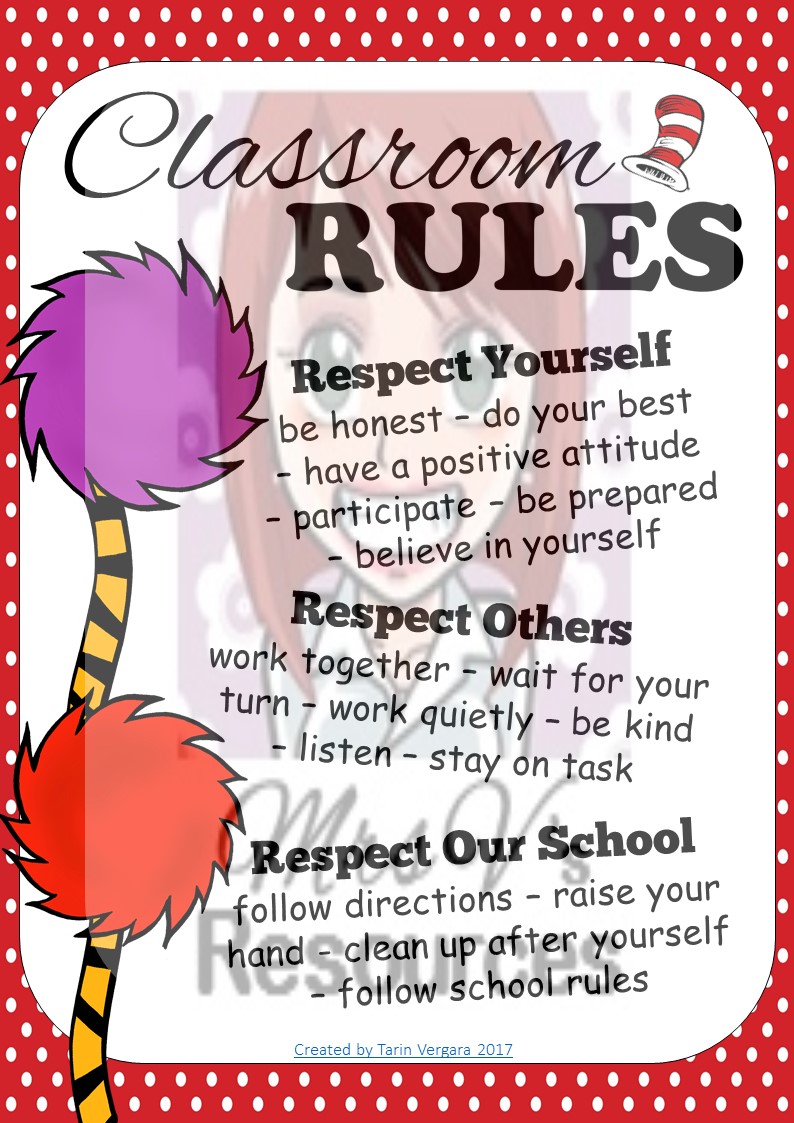Dr Seuss Classroom Rules