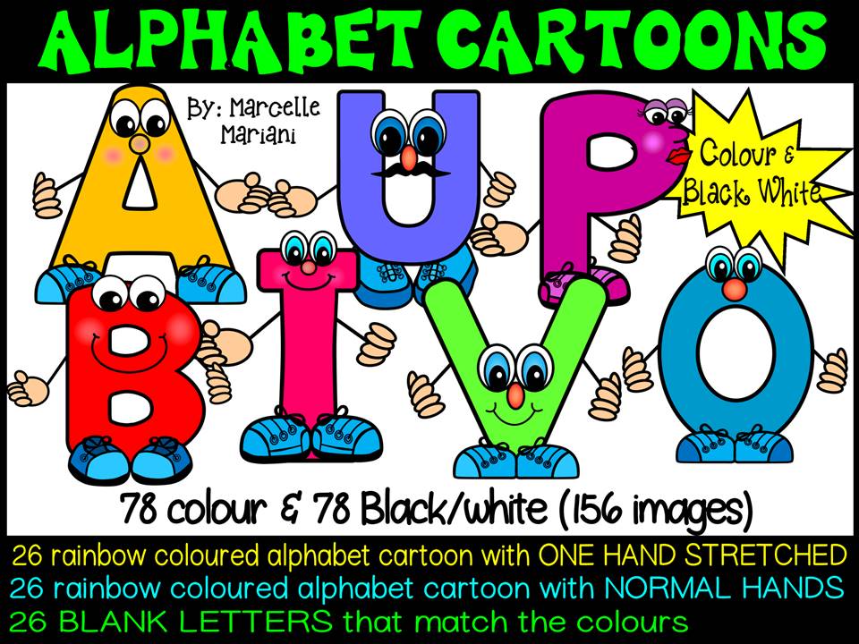 ALPHABET PEOPLE CARTOON CLIP ART GRAPHICS (156 IMAGES) Commercial Use