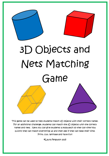 3D Objects and Nets Matching Game