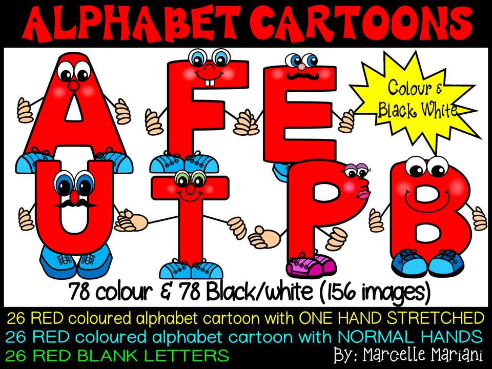 ALPHABET PEOPLE CARTOON CLIP ART GRAPHICS (156 IMAGES) Commercial Use