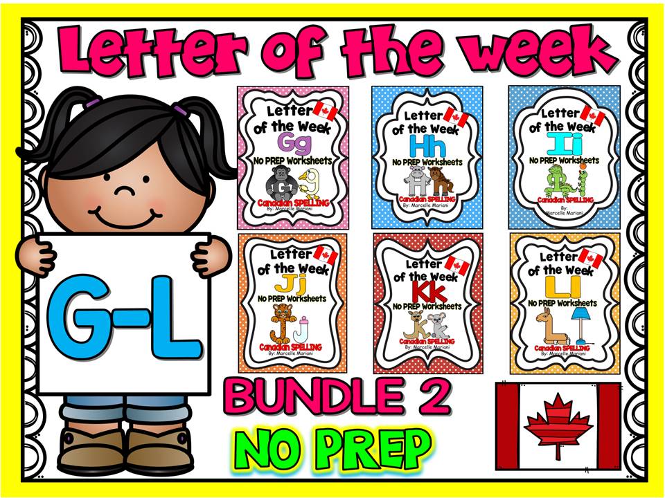 LETTER OF THE WEEK- NO PREP BUNDLE 2- LETTERS G, H, I, J, K, L