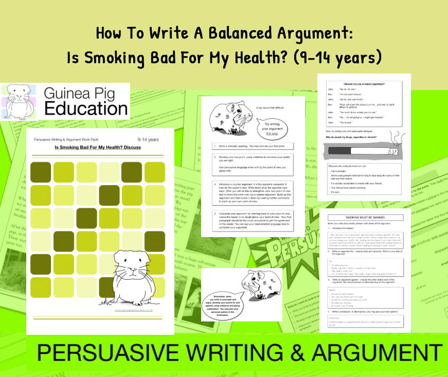 Practise Writing A Balanced Argument: Is Smoking Bad For My Health? (9-14 years)